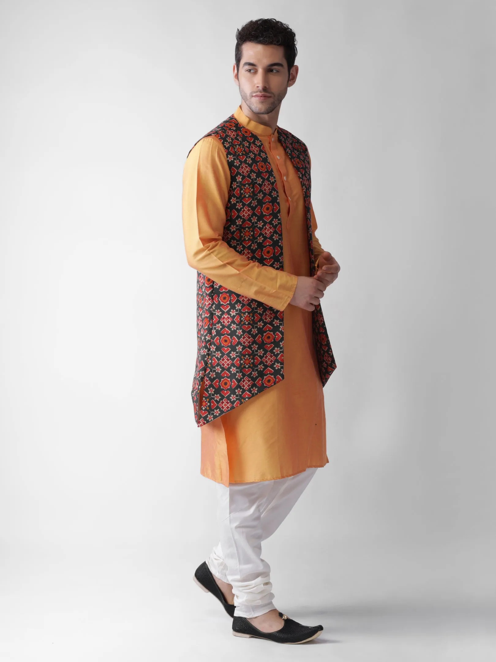 Men's Multi Kurta Jacket Churidar Set