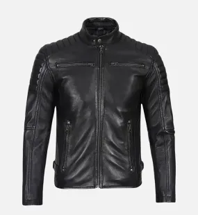 Men’s Sprint Black Leather Jacket