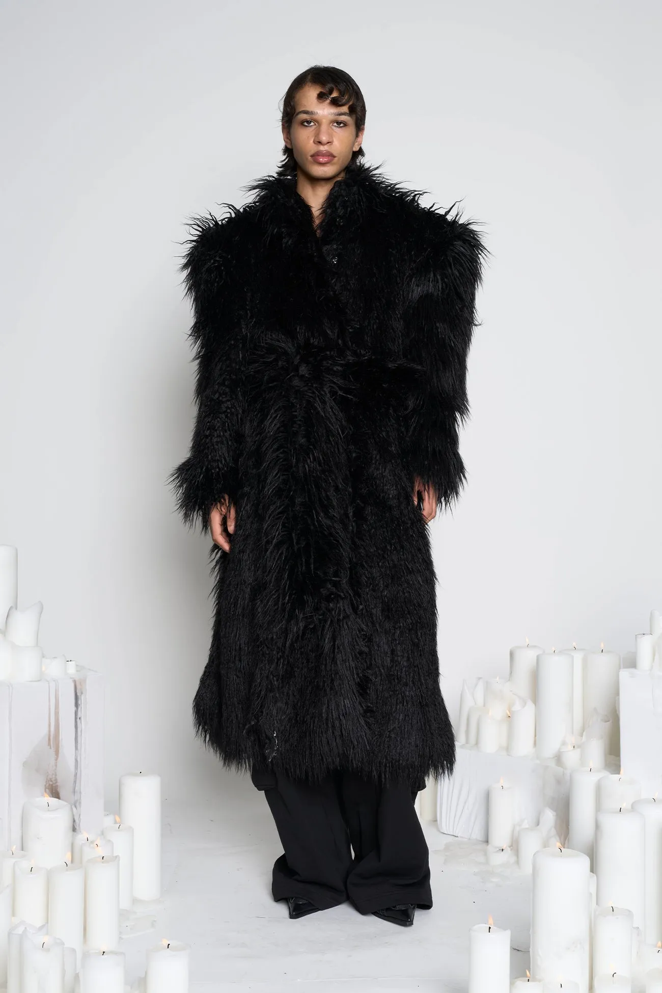 Midnight Faux Fur Coat