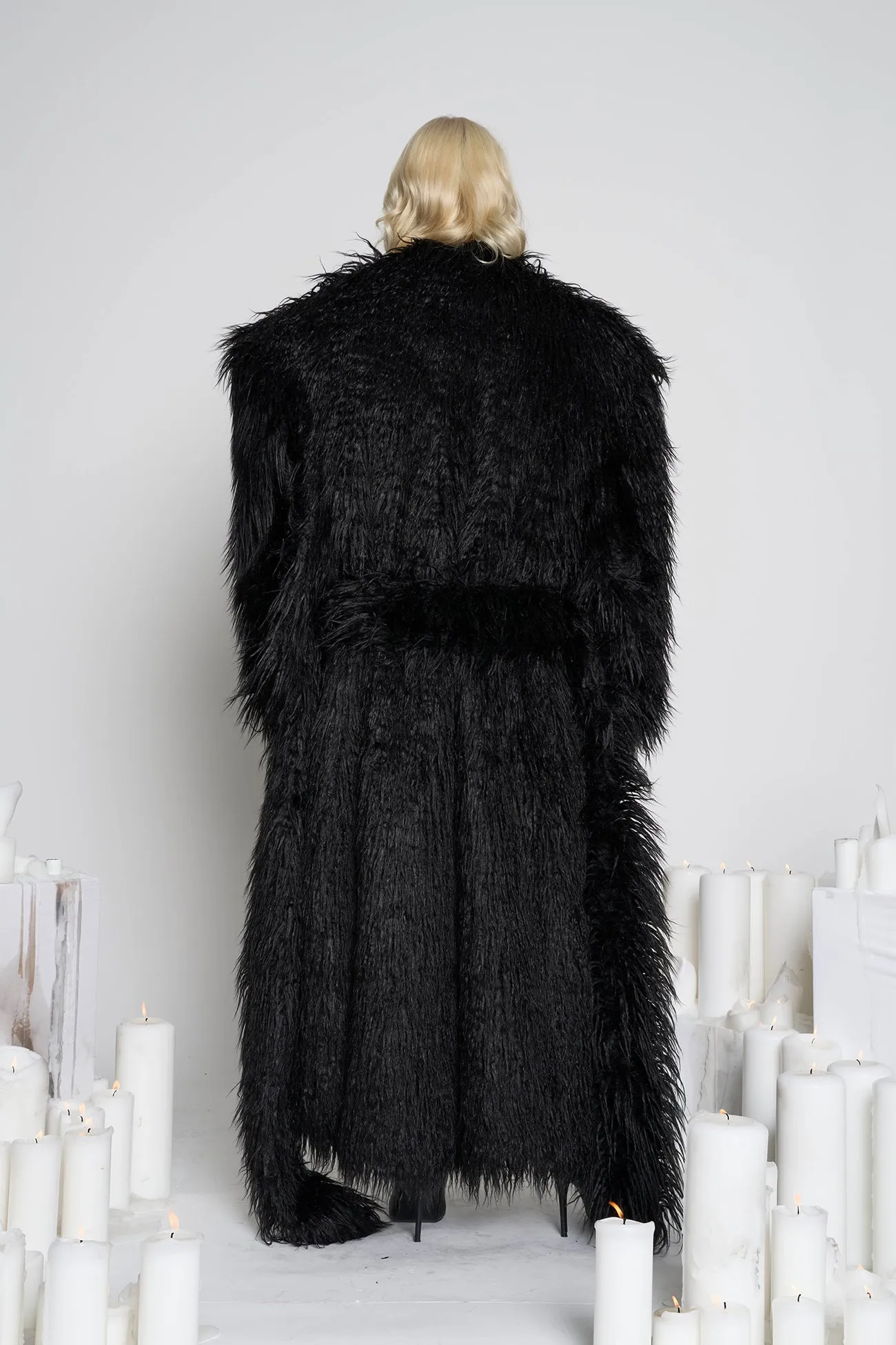 Midnight Faux Fur Coat