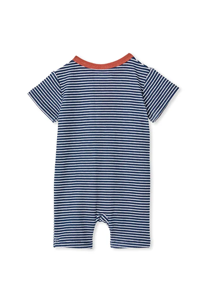 MILKY Navy Mini Stripe Romper