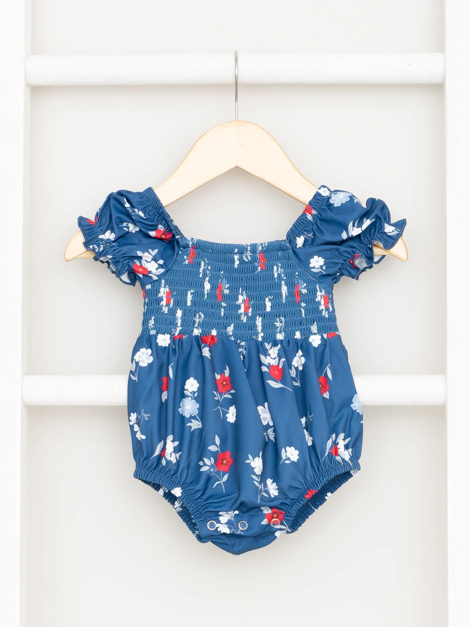 Mom & Me Smocked Navy Floral Dress