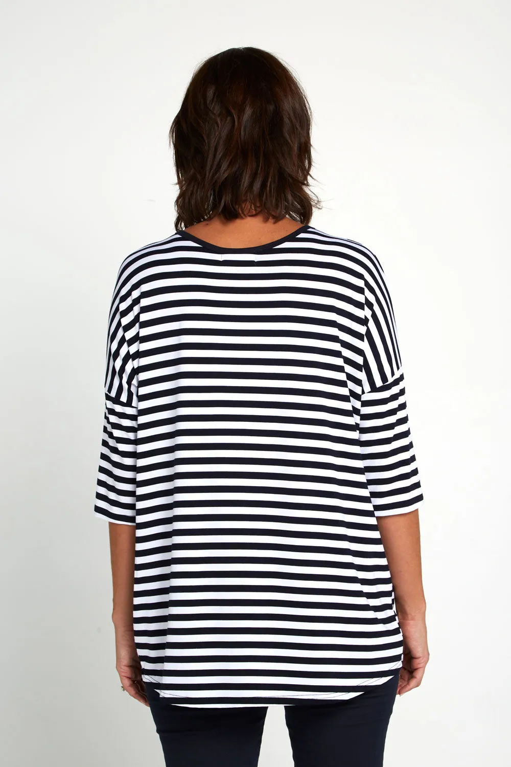 Montmartre Bamboo Top - Navy White Stripe