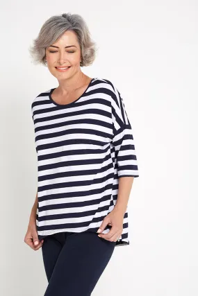 Montmartre Bamboo Top - Navy/White