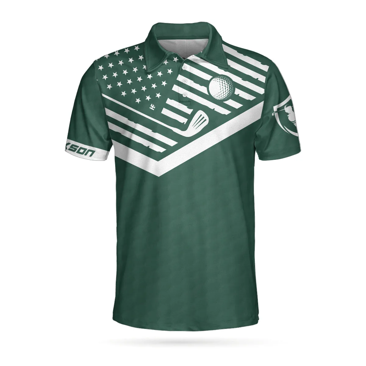 My Green Jacket Is In The Wash Custom Polo Shirt, Personalized Forest Green American Flag Golf Shirt For Men Coolspod