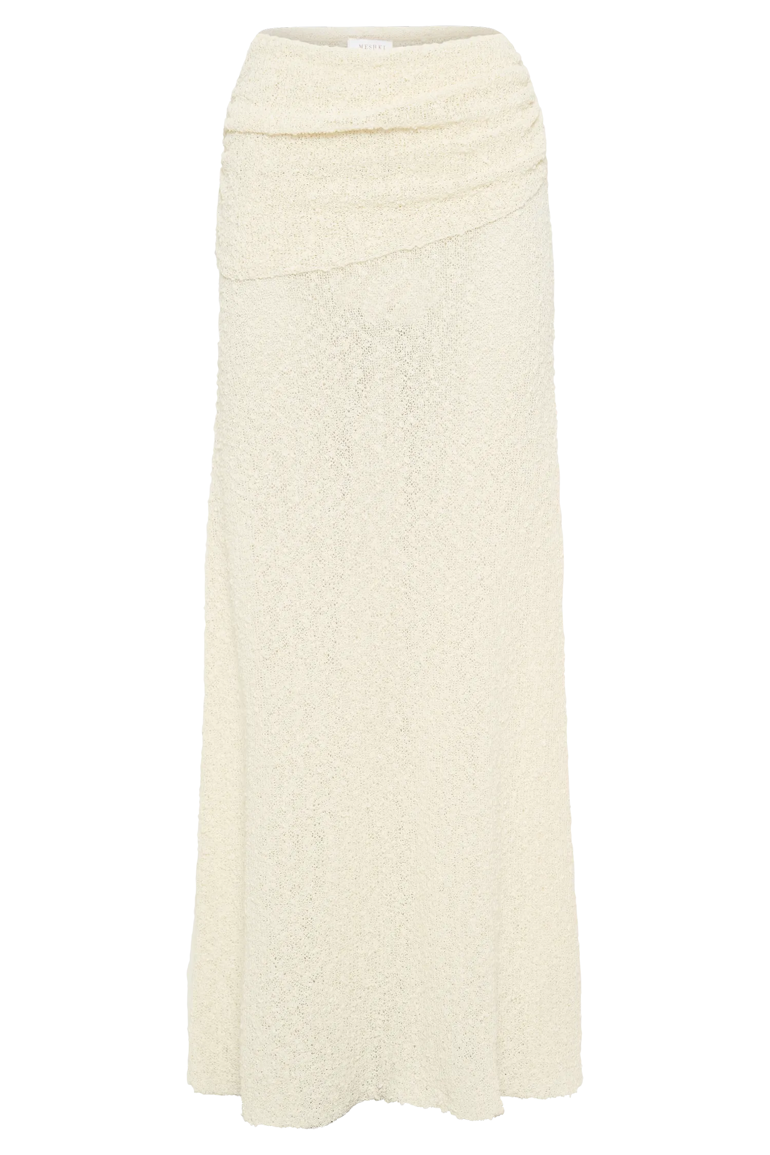 Petra Ruched Knit Maxi Skirt - Ivory