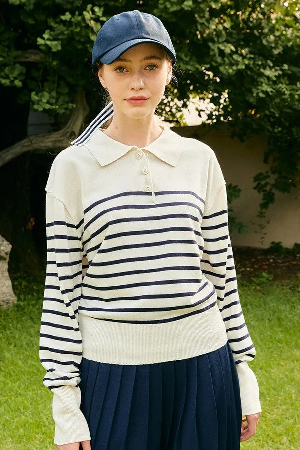 [PlayDEBB]Classic Stripe Polo KNIT_NV(DDCMK2006M)