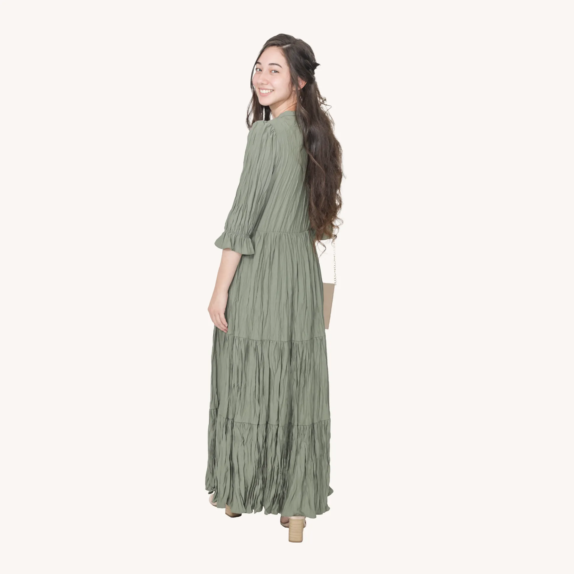 Pleated Tiered Maxi