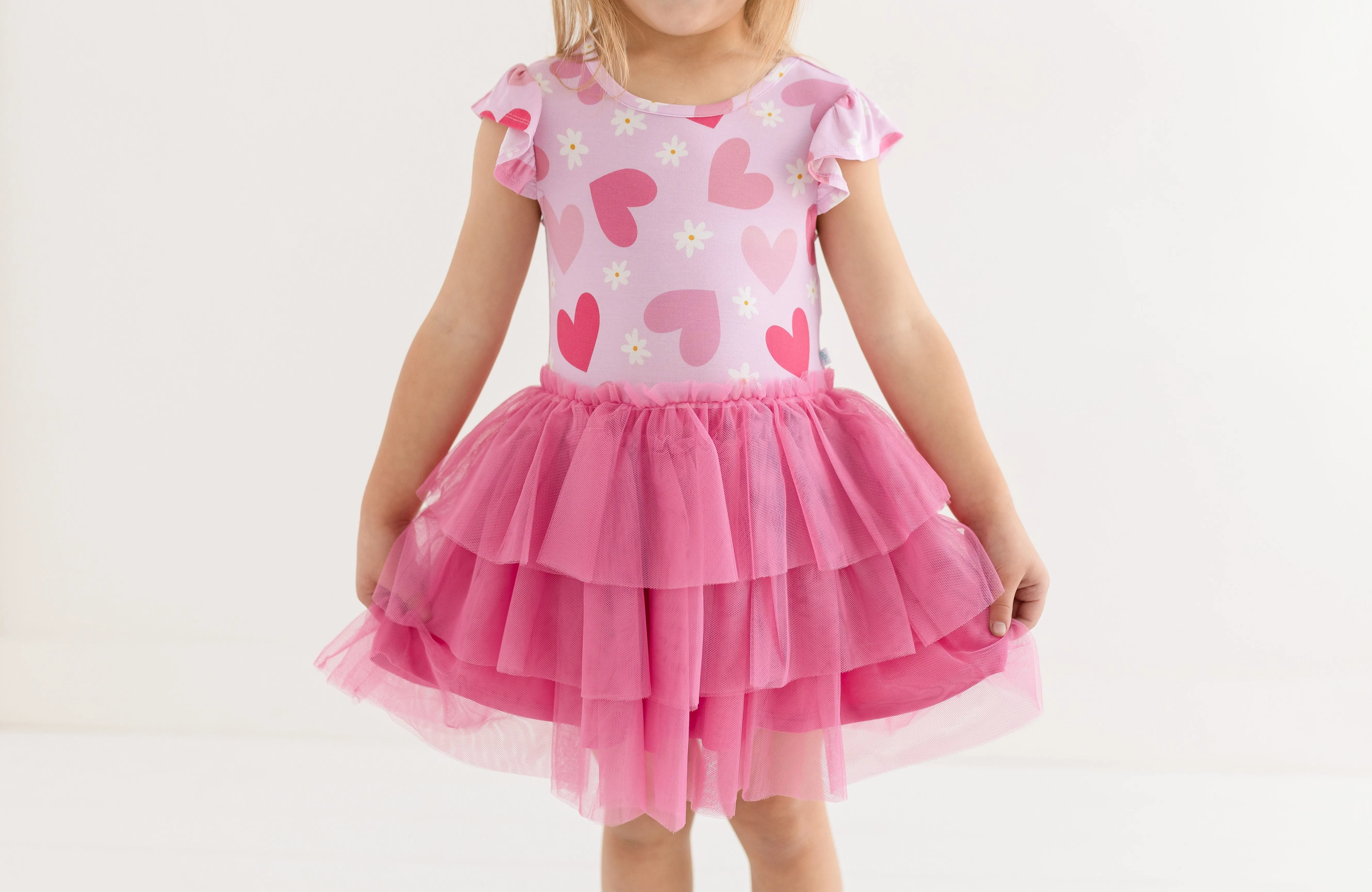 POS Daisy Love Heart Tulle Cap Sleeve Dress