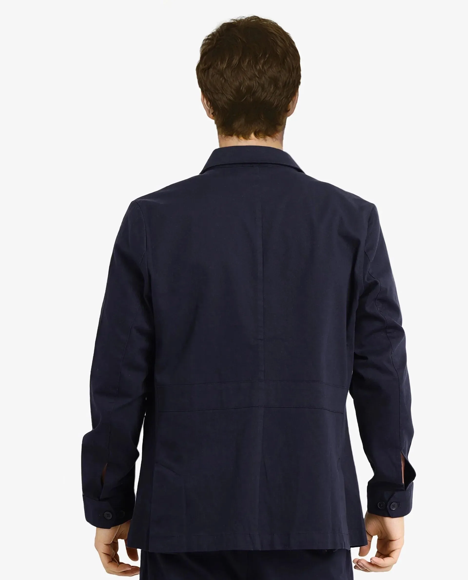 Rare Rabbit Men's Torroy Dark Navy Cotton Spandex Fabric Full Sleeves Regular Fit Plain Jacket