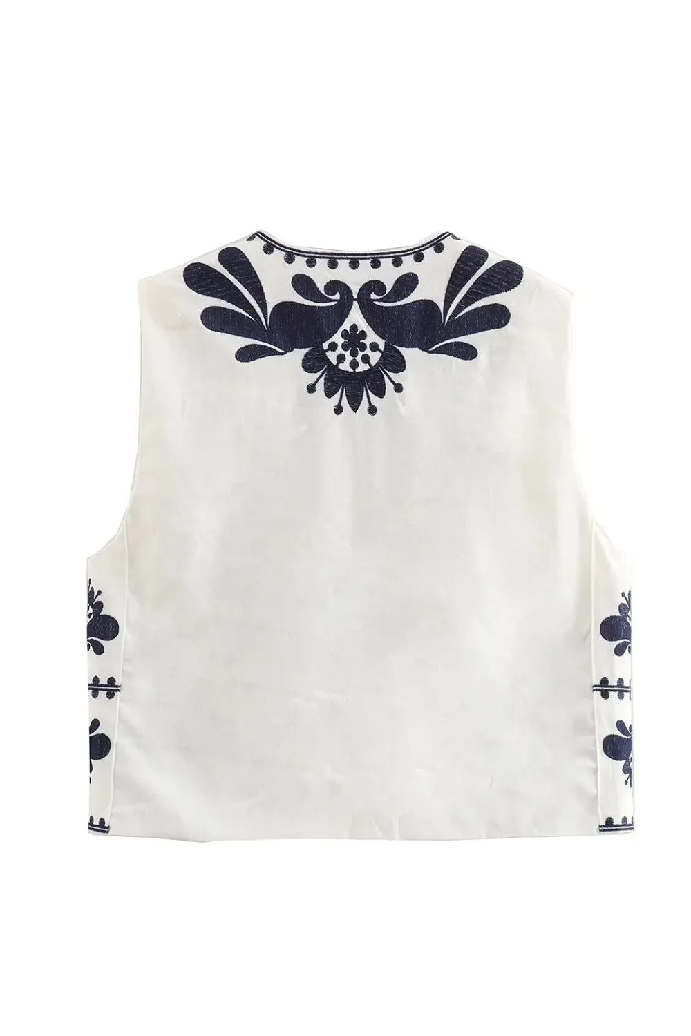 'Rosie' Embroidered Tank Top Vest (4 Colors)