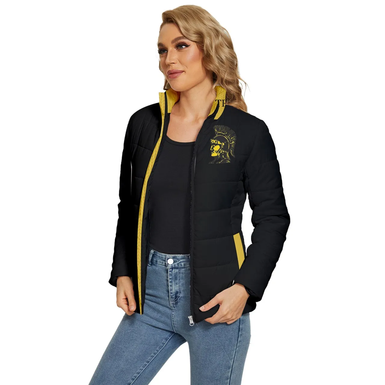 Saginaw Born & Raised Trojans Women's Puffer Bubble Jacket Coat