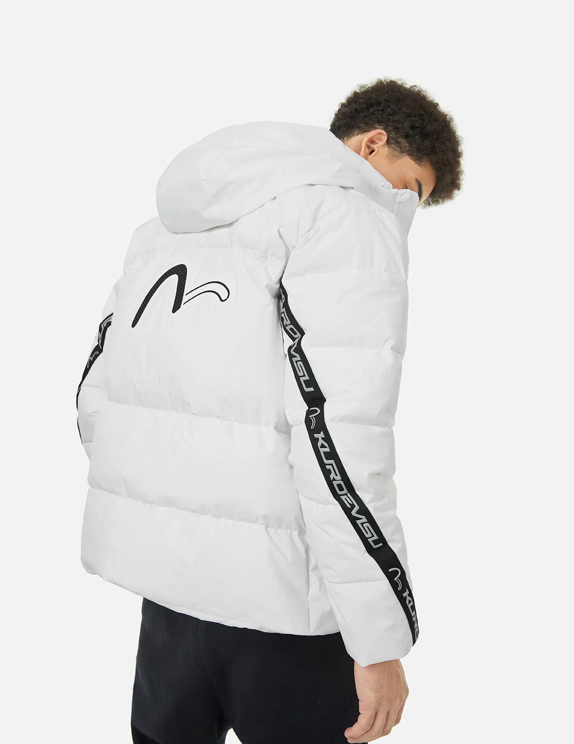 Seagull Print and Logo Tape Regular Fit Down Jacket