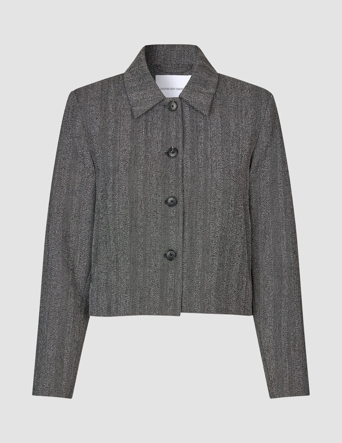 Serene Short Jacket Grey Herringbone