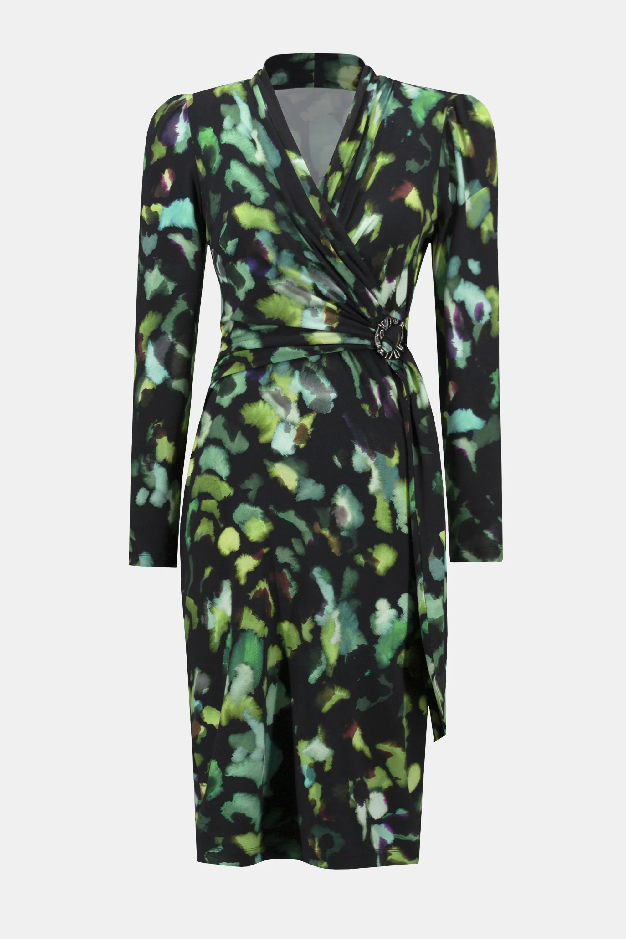 Silky knit abstract printed dress