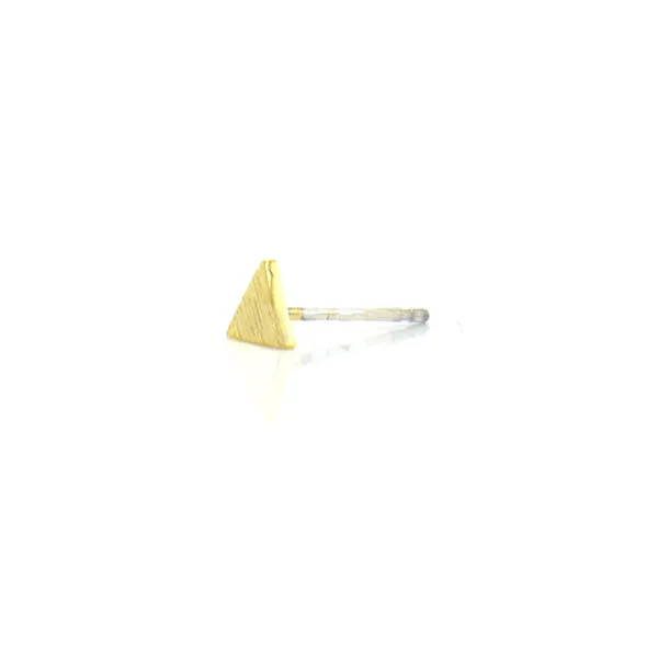 Single Triangle Gold Sterling Silver Studs