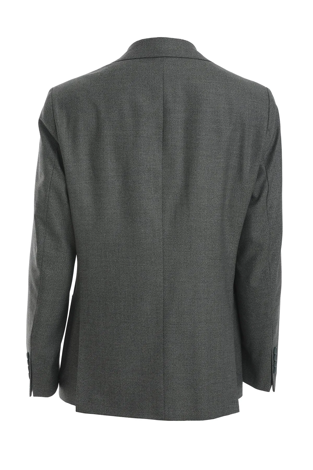 Slim Fit Textured Notch Lapel Green Casual Blazer