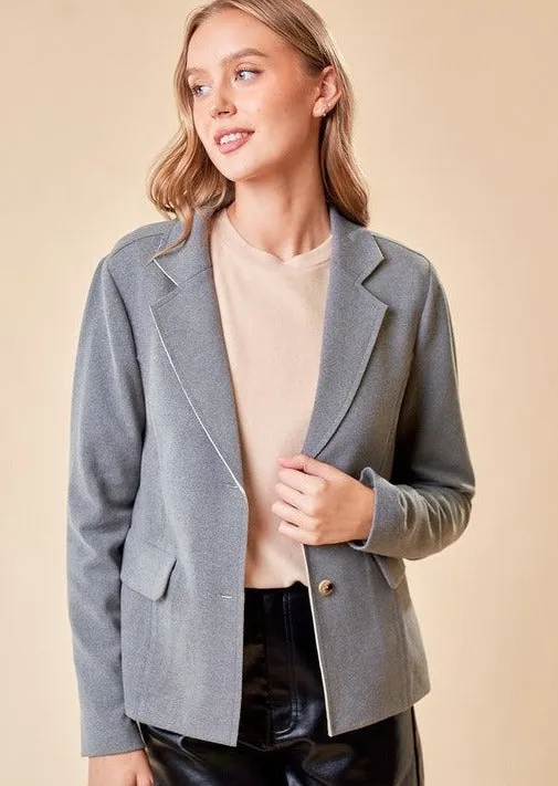 Soft Raw Edge Knit Blazers- 2 colors!