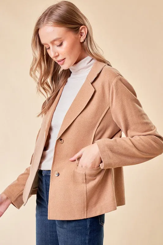 Soft Raw Edge Knit Blazers- 2 colors!