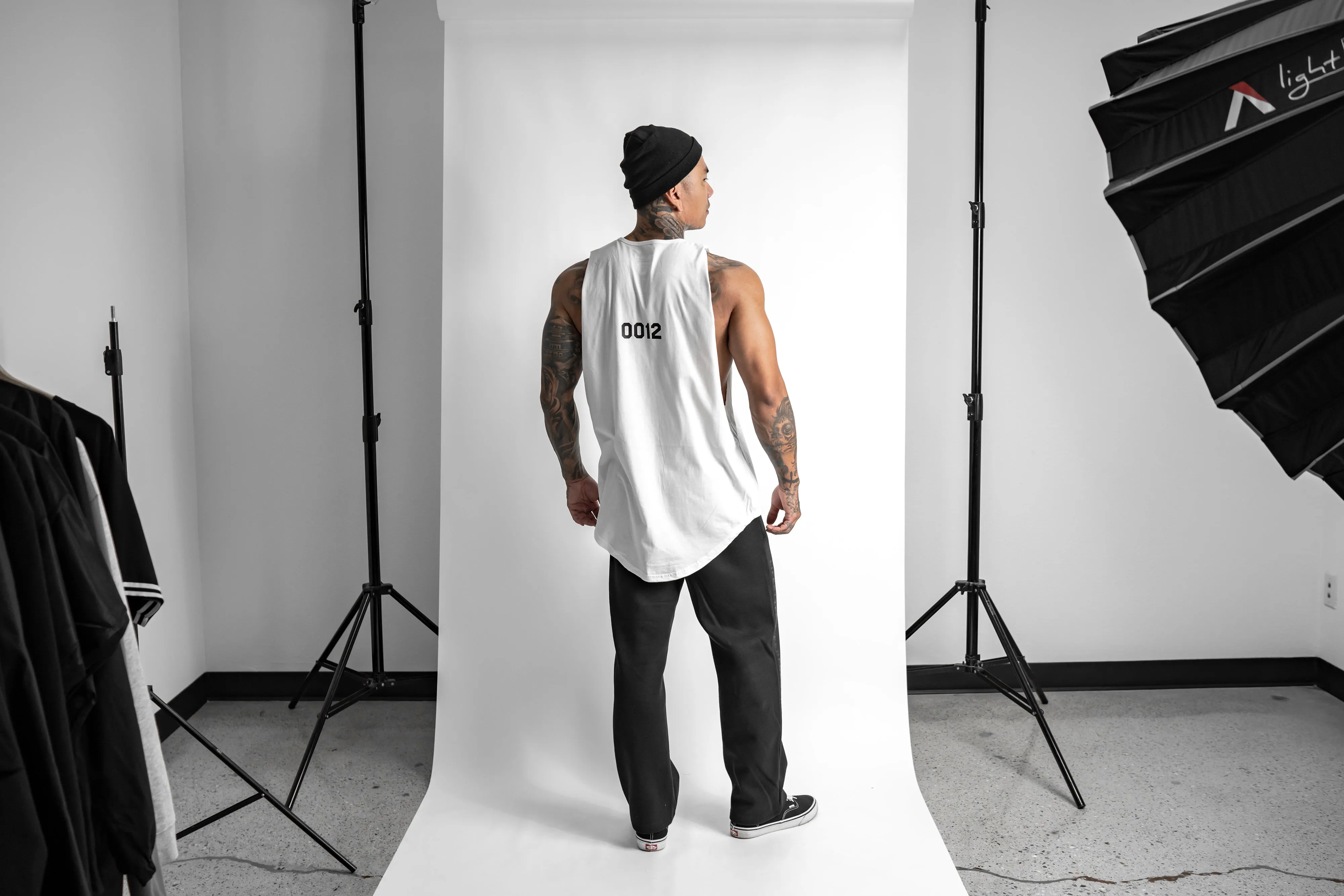 Stamped Long Body Cutoff Tank - White