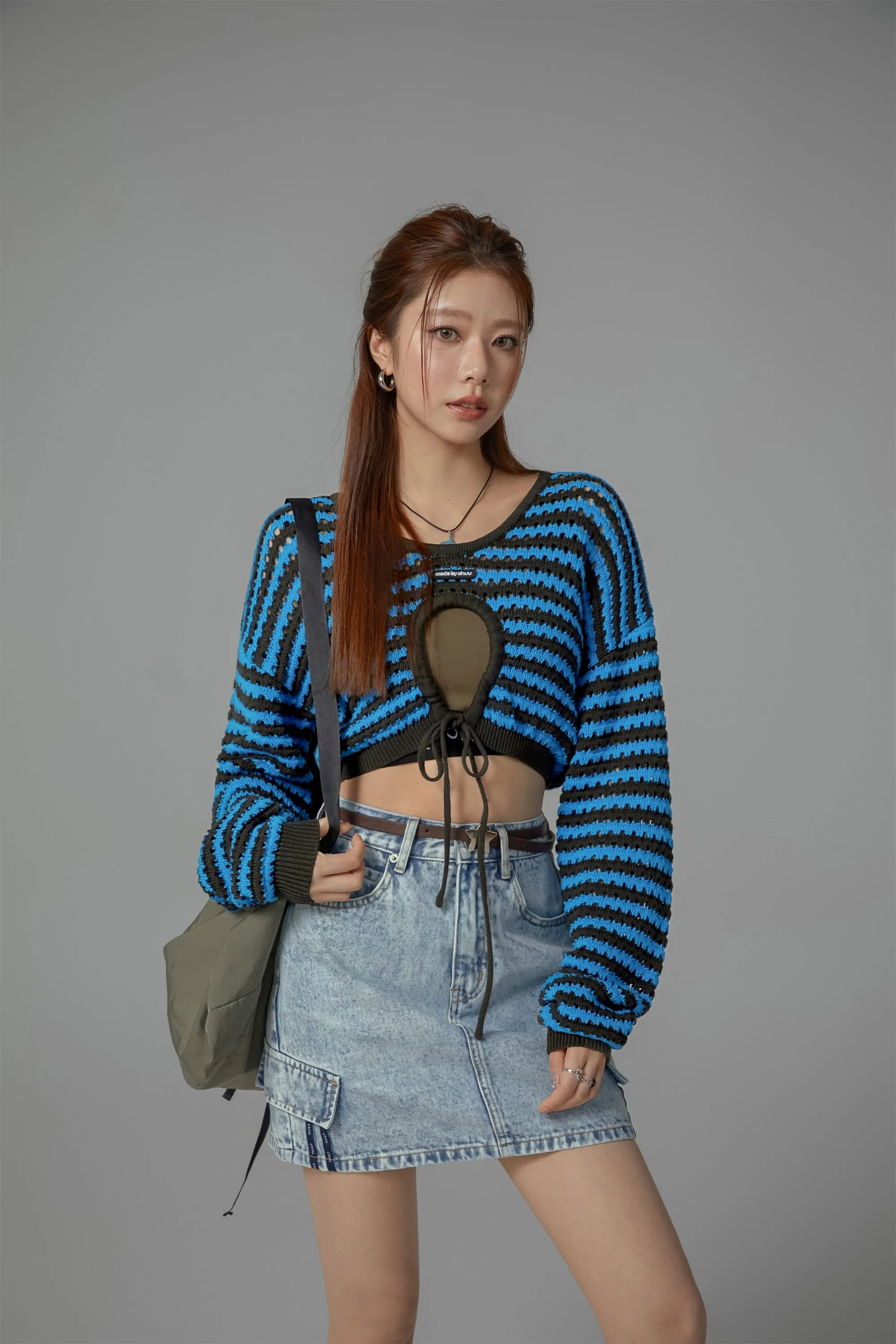 Stripe Knit Bolero Top