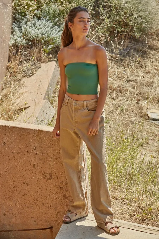 Sun-Kissed Tube Top Pine Green