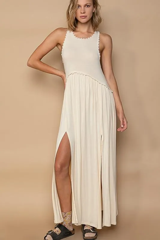 Tulsa Lace Detail Maxi Dress - Cream