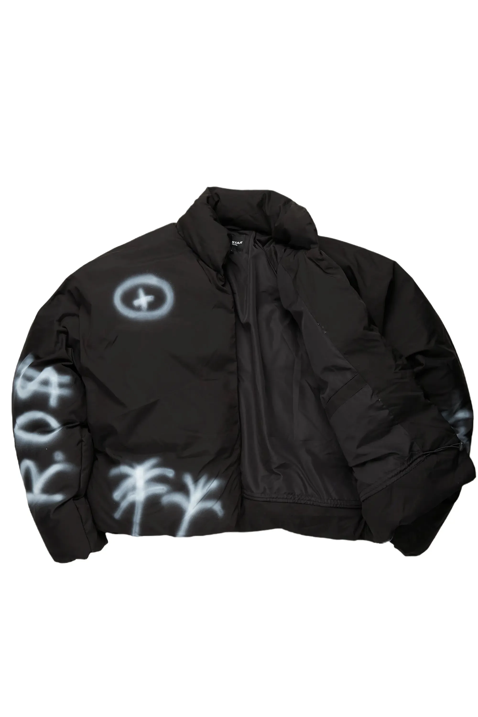 Uzziel Black Graphic Puffer Jacket