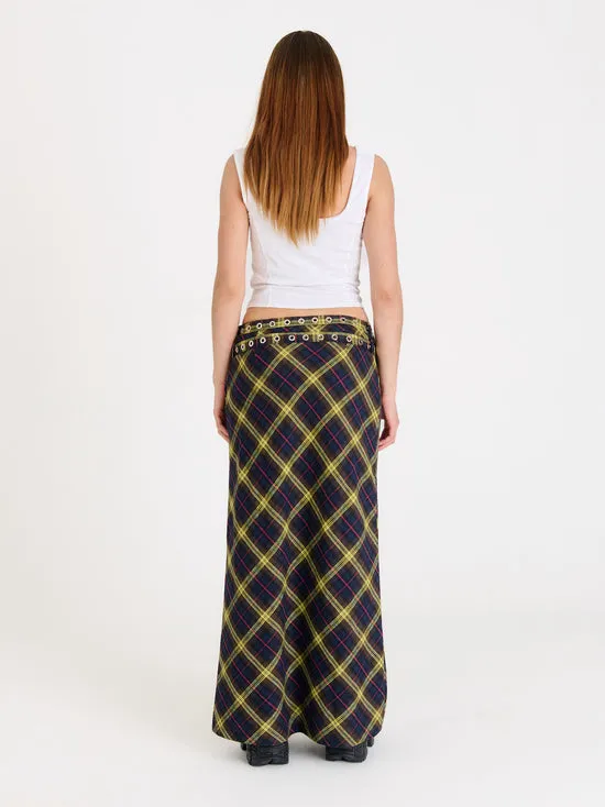 VICIOUS CHECK MAXI SKIRT