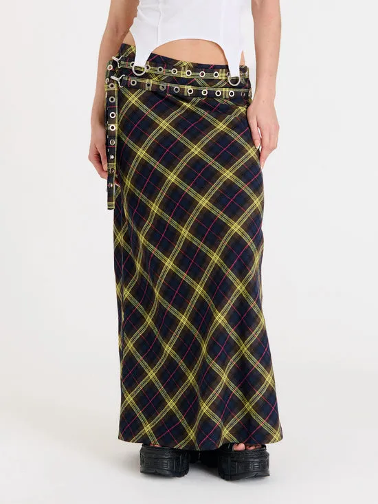 VICIOUS CHECK MAXI SKIRT