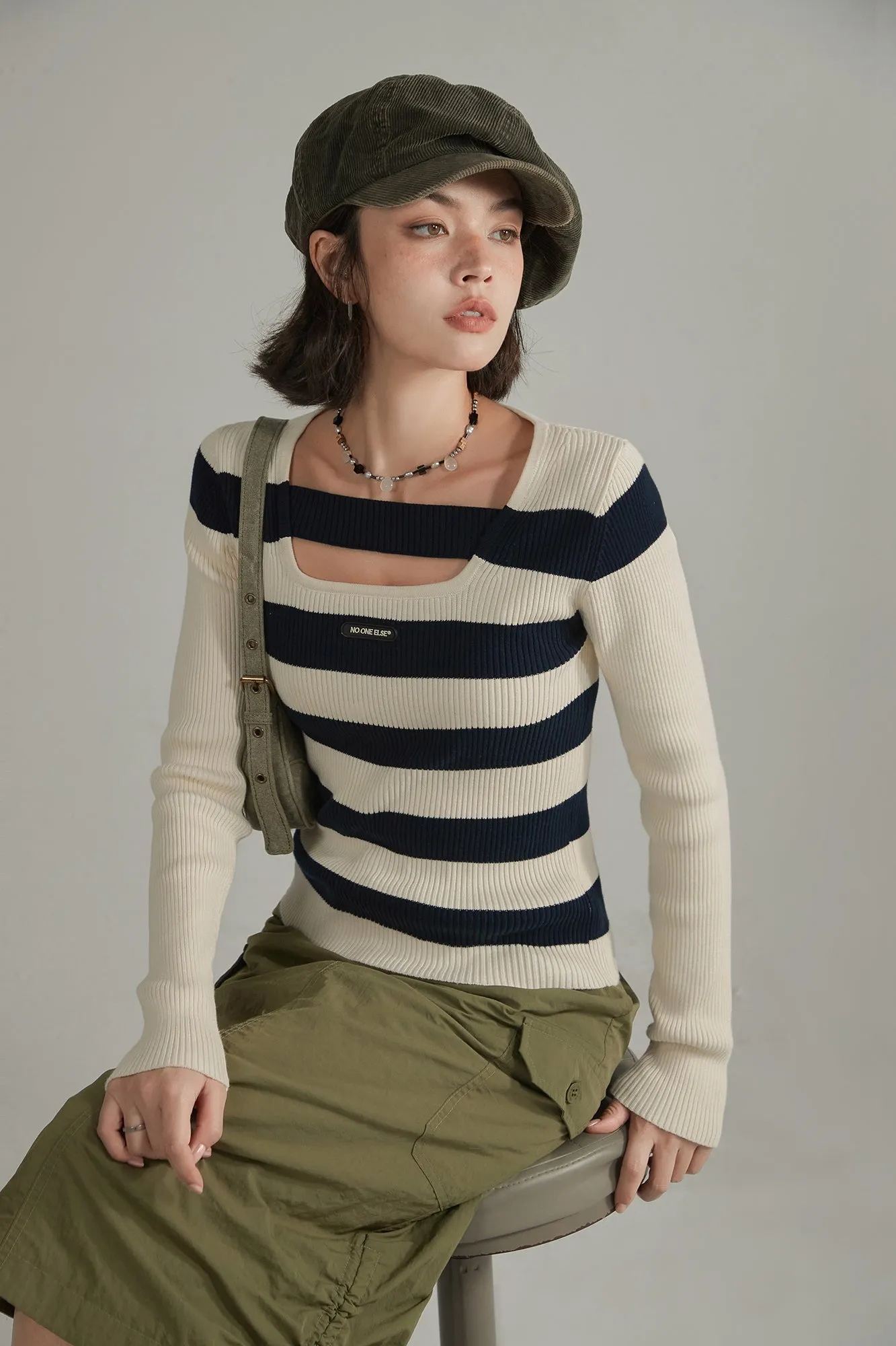 Vintage Striped Knit Top