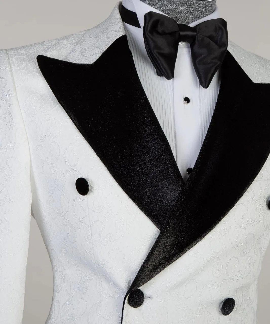 White Double Breasted Tuxedo Jacket