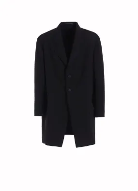 WOOL GABARDINE ASYMMETRY LAPEL JACKET